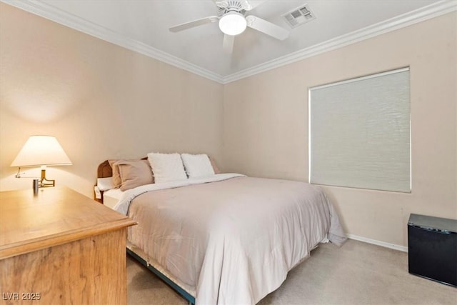 8623 Kennedy Heights Ct, Las Vegas, NV 89131 - bedroom with crown molding, light carpet, and ceiling fan