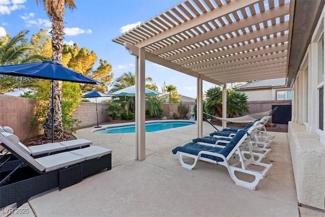 8623 Kennedy Heights Ct, Las Vegas, NV 89131 - view of pool with a fenced backyard, a patio, and a pergola