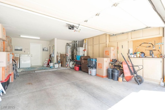 8812 Marble Dr, Las Vegas, NV 89134 - garage featuring a garage door opener and strapped water heater