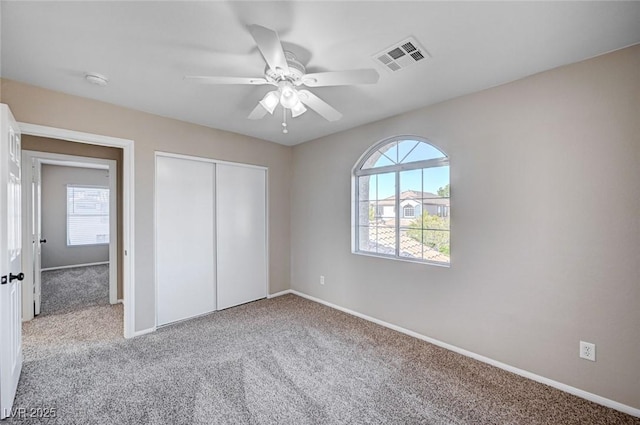 1013 Brinkman St, Las Vegas, NV 89138 - unfurnished bedroom with carpet floors, a closet, and a ceiling fan
