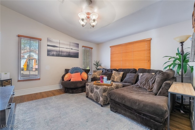 7517 Elk Meadows Ct, Las Vegas, NV 89131 - living room featuring a chandelier and wood finished floors