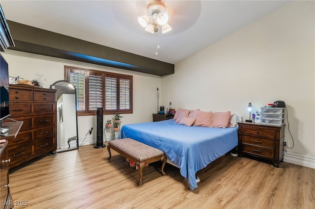 7517 Elk Meadows Ct, Las Vegas, NV 89131 - bedroom with light wood-style flooring and a ceiling fan