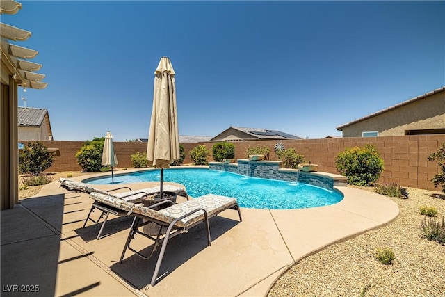 3568 E Malheur Ave, Pahrump, NV 89061 - view of swimming pool featuring a fenced backyard and a patio area