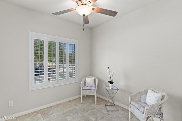 4498 Lantern Point Ave, North Las Vegas, NV 89084 - living area featuring ceiling fan and baseboards