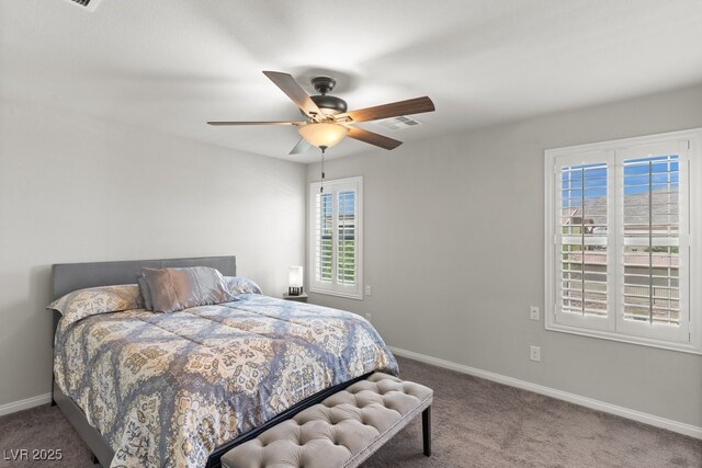 4498 Lantern Point Ave, North Las Vegas, NV 89084 - bedroom featuring multiple windows, carpet flooring, and a ceiling fan