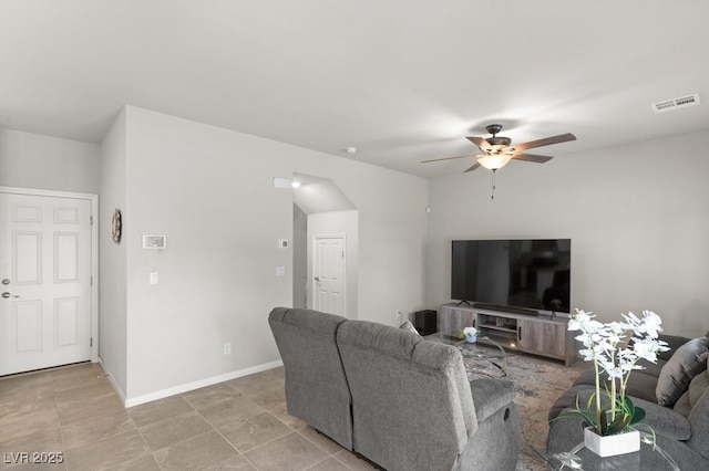 4498 Lantern Point Ave, North Las Vegas, NV 89084 - living room with ceiling fan and light tile patterned floors