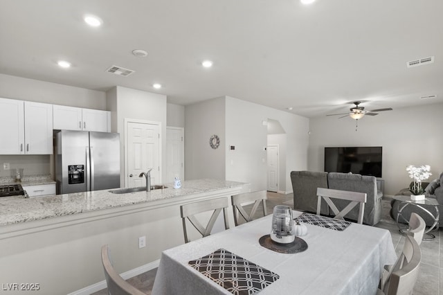 4498 Lantern Point Ave, North Las Vegas, NV 89084 - dining area featuring ceiling fan and recessed lighting
