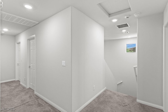 4498 Lantern Point Ave, North Las Vegas, NV 89084 - hallway featuring carpet, recessed lighting, and attic access