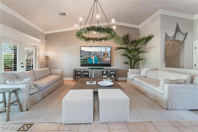 4014 Trapani Pl, Las Vegas, NV 89141 - living area featuring crown molding and tile patterned floors