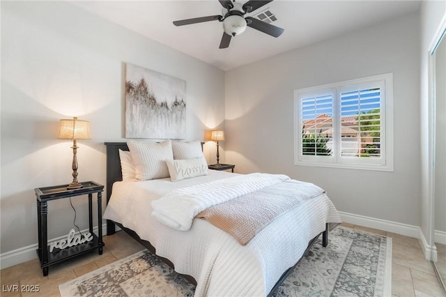 4014 Trapani Pl, Las Vegas, NV 89141 - tiled bedroom with baseboards and ceiling fan