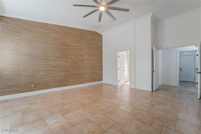 4014 Trapani Pl, Las Vegas, NV 89141 - unfurnished room with a ceiling fan and crown molding