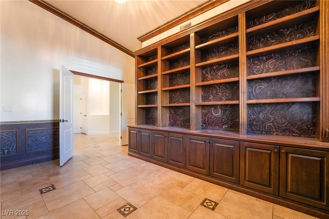 4014 Trapani Pl, Las Vegas, NV 89141 - unfurnished room with built in features, a wainscoted wall, and a high ceiling