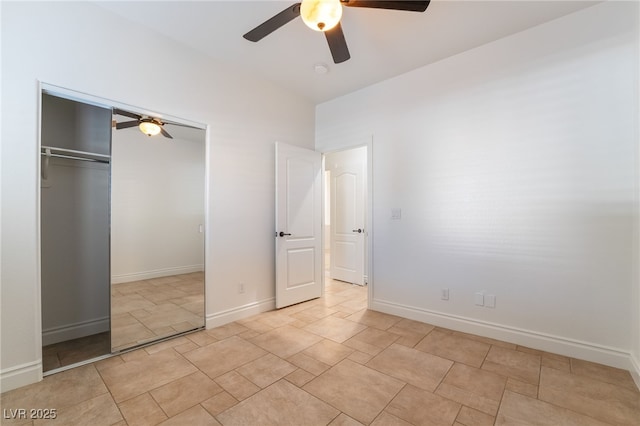 4014 Trapani Pl, Las Vegas, NV 89141 - unfurnished bedroom featuring a closet and ceiling fan
