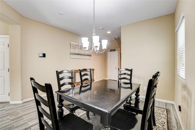 6897 Linda Creek Ct, Las Vegas, NV 89178 - dining space featuring light wood-type flooring, recessed lighting, and a chandelier