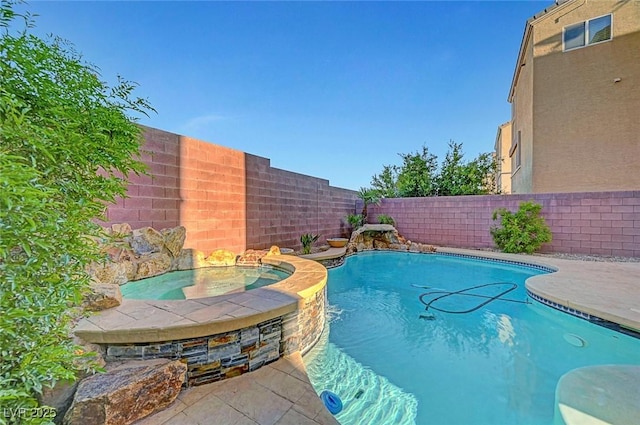 3908 Total Eclipse St, Las Vegas, NV 89129 - view of swimming pool with a fenced backyard and a pool with connected hot tub