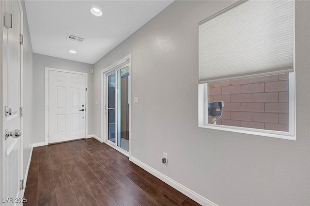 3908 Total Eclipse St, Las Vegas, NV 89129 - foyer entrance with dark wood-type flooring and recessed lighting