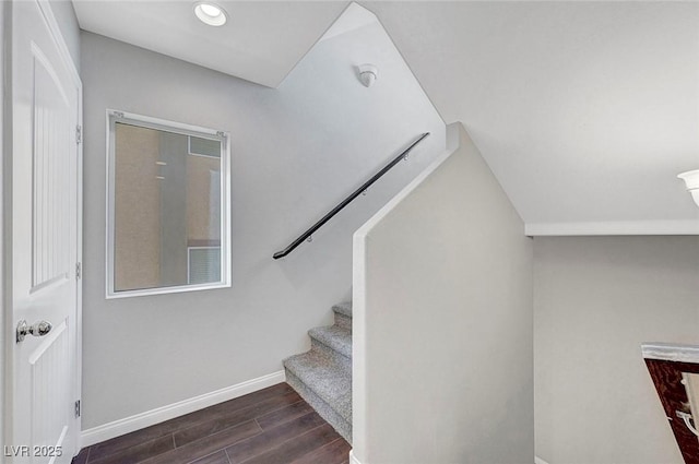 3908 Total Eclipse St, Las Vegas, NV 89129 - stairway with wood finished floors and baseboards
