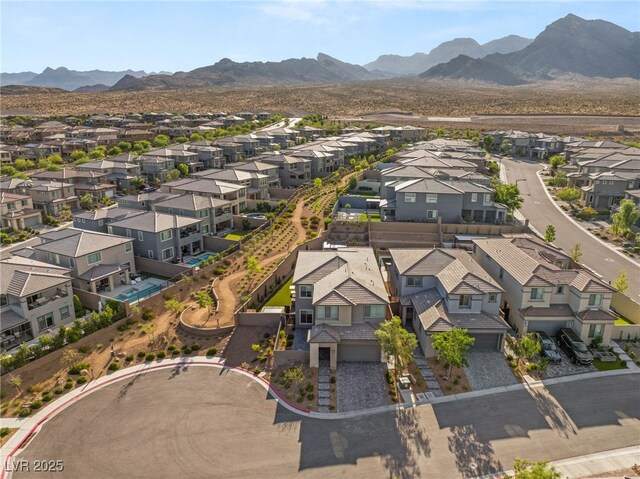 389 Red Feather Peak Ct, Las Vegas, NV 89138 - aerial perspective of suburban area featuring mountains