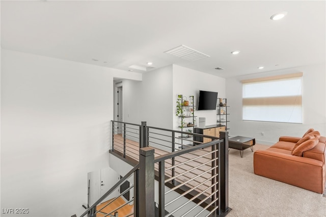 389 Red Feather Peak Ct, Las Vegas, NV 89138 - carpeted living area featuring recessed lighting