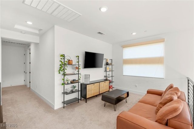 389 Red Feather Peak Ct, Las Vegas, NV 89138 - living room with light carpet and recessed lighting