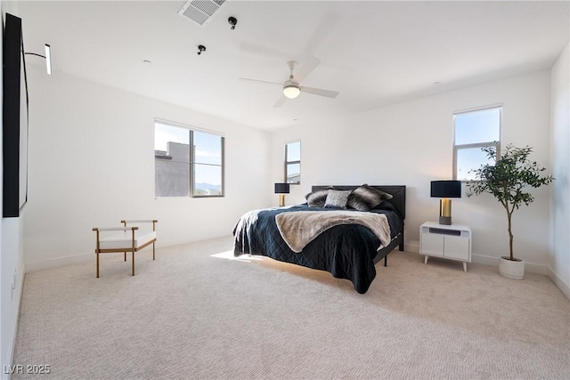 2722 Marchetti Pl, Henderson, NV 89044 - carpeted bedroom with multiple windows and a ceiling fan