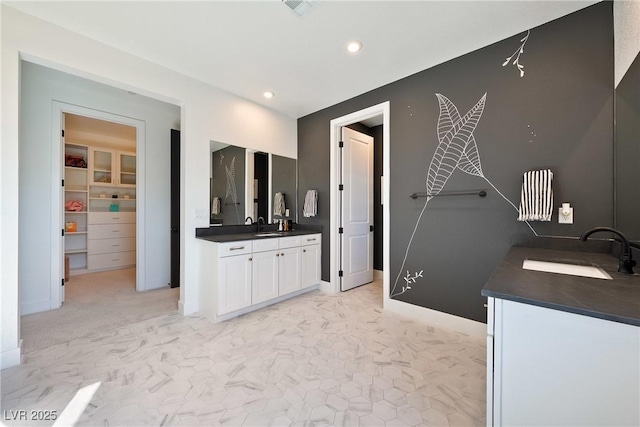 2722 Marchetti Pl, Henderson, NV 89044 - full bath with two vanities, recessed lighting, and a spacious closet