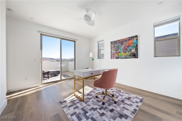 2722 Marchetti Pl, Henderson, NV 89044 - office space with wood finished floors, plenty of natural light, and a ceiling fan