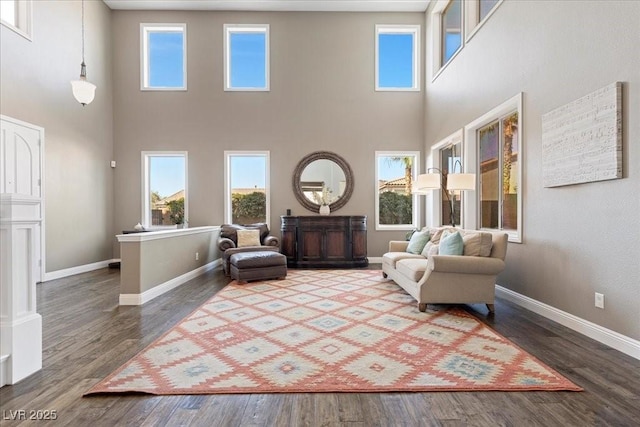 364 Trentino Alto St, Henderson, NV 89012 - living area with a towering ceiling, healthy amount of natural light, and wood finished floors