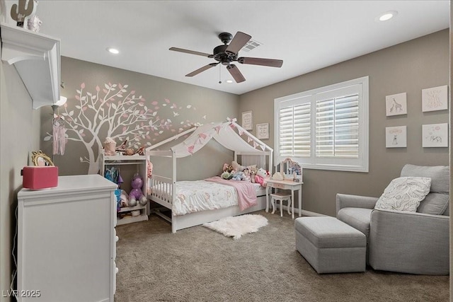 364 Trentino Alto St, Henderson, NV 89012 - bedroom featuring carpet flooring, recessed lighting, and ceiling fan