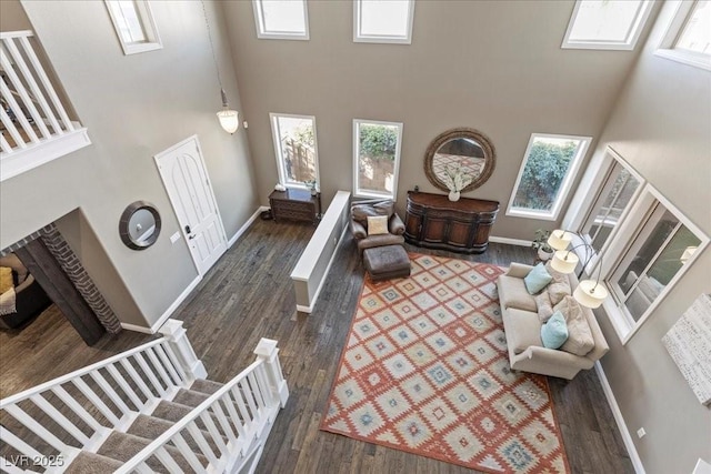 364 Trentino Alto St, Henderson, NV 89012 - living area featuring a towering ceiling and wood finished floors