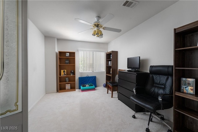 9604 Summer Cypress St, Las Vegas, NV 89123 - office area with a ceiling fan and carpet flooring