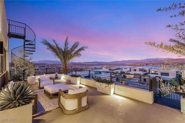 12 Desert Lake Ln, Henderson, NV 89011 - view of patio / terrace with a mountain view and stairway