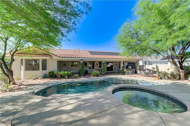 5913 Audria Falls Ave, Las Vegas, NV 89131 - outdoor pool featuring an in-ground hot tub and a patio