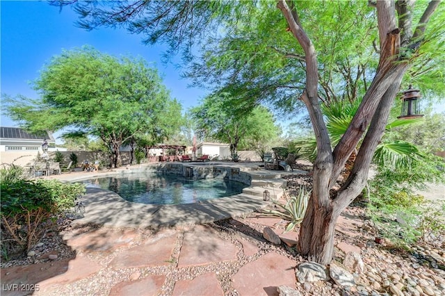 5913 Audria Falls Ave, Las Vegas, NV 89131 - view of pool with a patio area and a fenced backyard