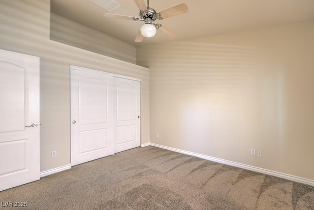 7998 Base Camp Ave, Las Vegas, NV 89178 - unfurnished bedroom featuring carpet floors, a closet, and a ceiling fan