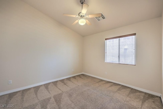 7998 Base Camp Ave, Las Vegas, NV 89178 - spare room featuring carpet, ceiling fan, and vaulted ceiling