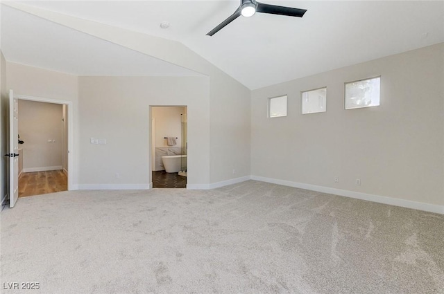 9632 Cherry Canyon Ave, Las Vegas, NV 89129 - empty room featuring ceiling fan, carpet, and lofted ceiling