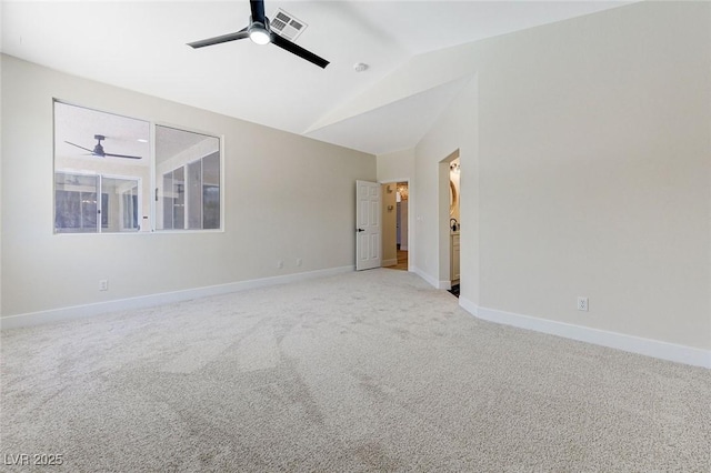 9632 Cherry Canyon Ave, Las Vegas, NV 89129 - empty room with a ceiling fan, light colored carpet, and lofted ceiling