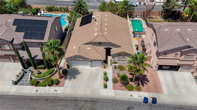 9632 Cherry Canyon Ave, Las Vegas, NV 89129 - aerial view of residential area featuring a pool area