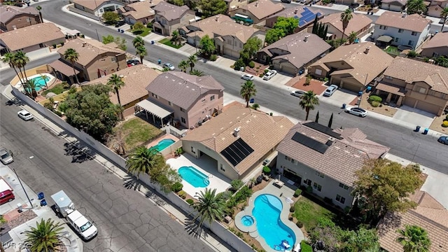 9632 Cherry Canyon Ave, Las Vegas, NV 89129 - aerial perspective of suburban area with a pool