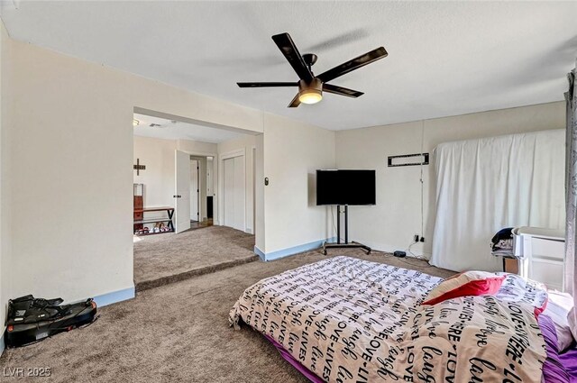 1804 David Ave, Las Vegas, NV 89101 - carpeted bedroom featuring baseboards and ceiling fan