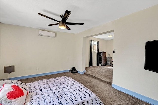 1804 David Ave, Las Vegas, NV 89101 - bedroom with a wall unit AC, carpet flooring, and a ceiling fan