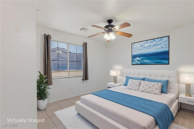 4043 Lilac Creek Ct, Las Vegas, NV 89122 - bedroom featuring light tile patterned floors and ceiling fan