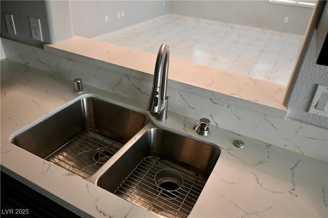 248 Crystal Rose Ct, Las Vegas, NV 89106 - kitchen view of a sink and light stone countertops