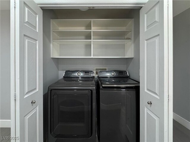 248 Crystal Rose Ct, Las Vegas, NV 89106 - washroom featuring washing machine and dryer and baseboards