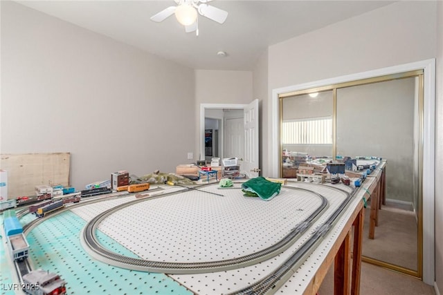 3821 Tumbleweed Ave, Pahrump, NV 89048 - dining space featuring light colored carpet and ceiling fan