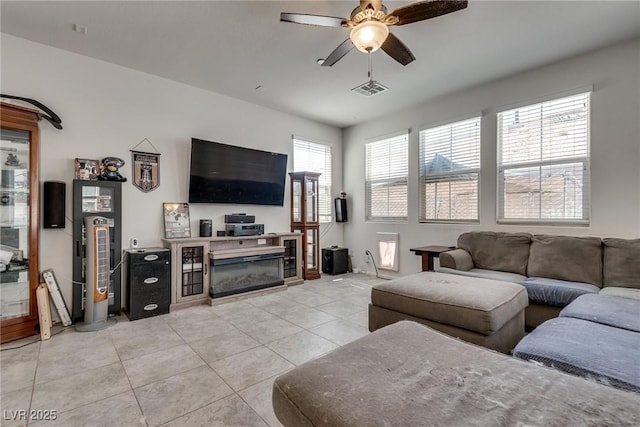 889 Harbor Ave, Henderson, NV 89002 - living area featuring a ceiling fan and light tile patterned floors