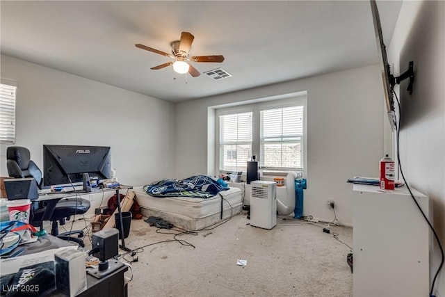 889 Harbor Ave, Henderson, NV 89002 - bedroom featuring an office area, carpet, and a ceiling fan