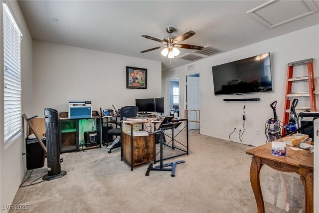 889 Harbor Ave, Henderson, NV 89002 - home office featuring carpet flooring and a ceiling fan