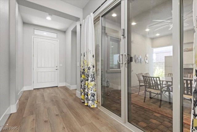 251 Castellari Dr, Las Vegas, NV 89138 - hall featuring wood finished floors and recessed lighting